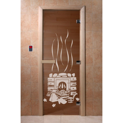 Двери DoorWood с рисунком «Банька» (бронза)