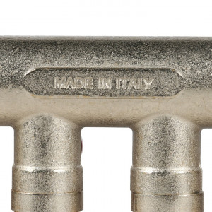 STOUT Коллектор с шаровыми кранами 3/4", 4 отвода 1/2" (красные ручки)