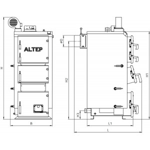 Твердотопливный котел Altep Duo Plus 120 кВт