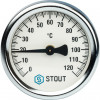 STOUT SIM-0004 Термометр биметаллический накладной с пружиной. Корпус Dn 63 мм, 0...120°С, 1"-2"
