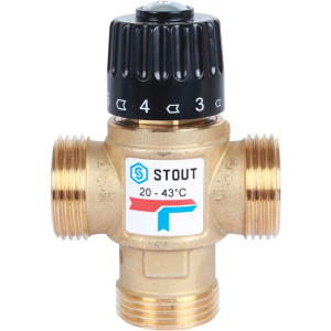 STOUT Термостатический смесительный клапан для систем отопления и ГВС. G 1” M