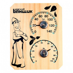 Термометр+гигрометр для бани и сауны "Банщик"